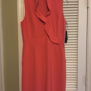 Tahari coral colored sleeveless pantsuit. New with tags.